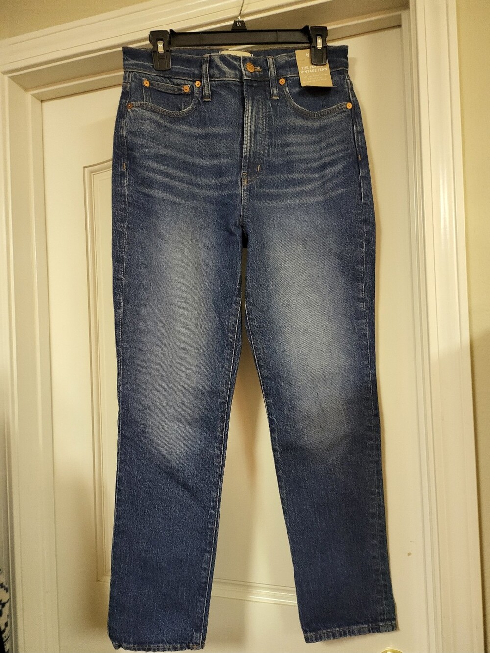Madewell Indigo Blue High-Rise The Perfect Vintage Straight Jeans Size 28 Nwt